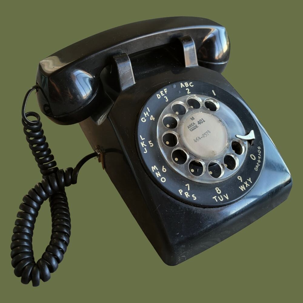 Vintage 1969 Western Electric Model 500M Black Rotary Desk Phone, Works!